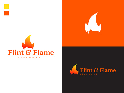 FLINT & FLAME FIREWOOD Logo daily logo daily logo challenge design flint flame graphic design light logo logo challenge logo design negative space sizzle