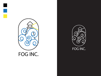 FOG INC. Logo beacon beam bow daily logo daily logo challenge design fog inc graphic design lighthouse logo logo design monoline