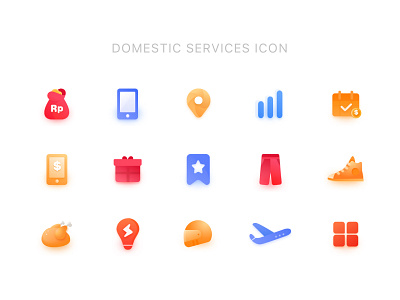 Domestic services icon design ui