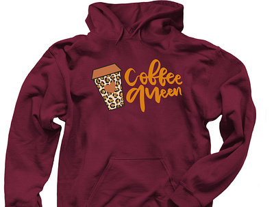 Fall Coffee Queen Leopard Apparel Design autumn coffee fall fall colors feminine gold hand lettering illustration leopard print design procreate procreate app procreate art procreateapp psl pumpkin pumpkin spice pumpkin spice latte pumpkins typography