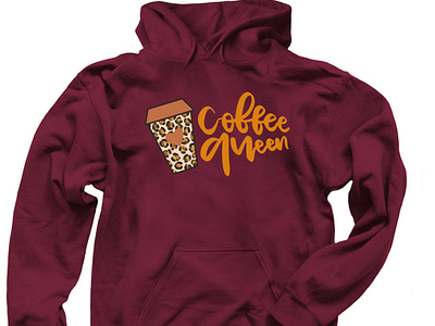 Fall Coffee Queen Leopard Apparel Design