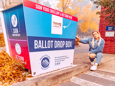 Pierce County Elections Ballot Drop Box Wrap Design