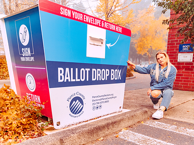 Pierce County Elections Ballot Drop Box Wrap Design 2020 elections ballot ballot box ballot drop box county county government drop box dropbox election elections general election government local government presidential election vote vote 2020 wrap wrap design