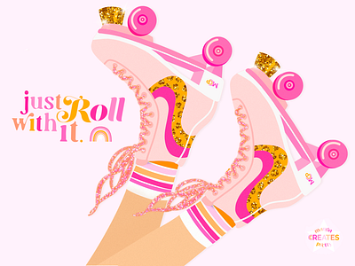 Just Roll with It Skates Illustration