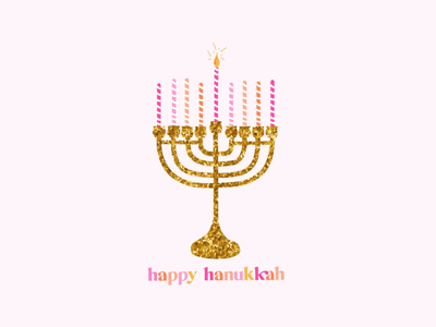 Happy Hanukkah - Menorah Illustration