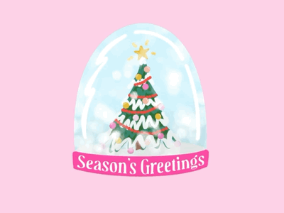 Snow Globe Christmas Illustration GIF