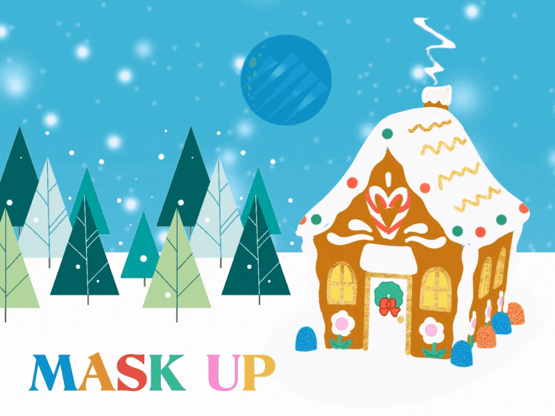 Mask Up Campaign for Local Government Social Media animation bright christmas colorful covid feminine festive gif government holiday illustration local government localgov logo pink procreate procreate animation procreate app social media socialmedia