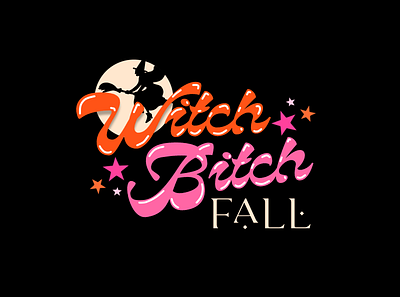Witch Bitch Fall Typography autumn cursive fall font halloween lettering october procreate retro season september spooky spooky season typography witch