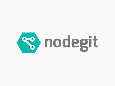 nodegit Logo flat git hexagon javascript logo node programming
