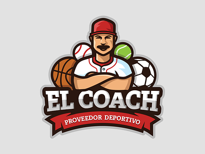 El Coach baseball basketball coach football illustration logo sports tennis