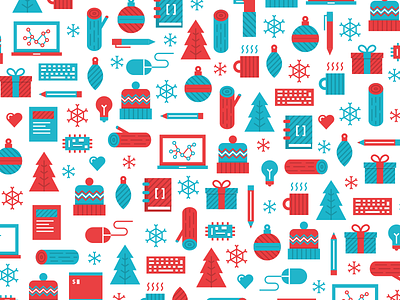 Holiday Pattern design flat holiday icons patter winter