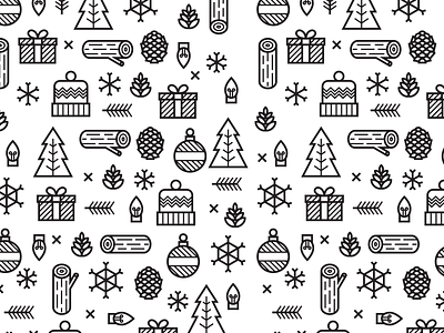 Holiday Pattern 2 design flat holiday icons patter winter