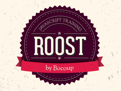 ROOST badge bocoup javascript logo old ribbon roost training vintage