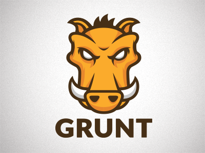 Grunt badass character graphic grunt illustration javascript logo pig warthog