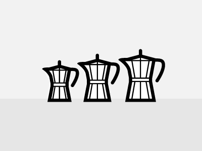 Caffettiera x 3 cafe cafetera caffettiera coffee iconitos iconography icons macchinetta moka