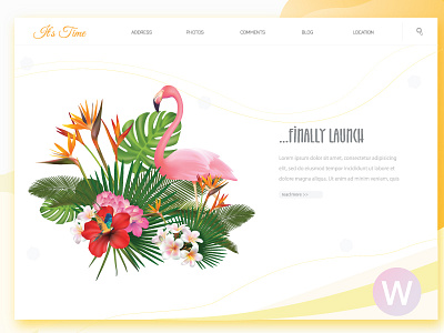 Flamingo landing page design graphic illustration ui web