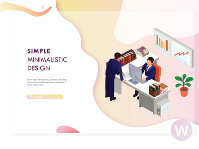 business landing page design graphic illustration ui web