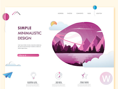 Planets landing page design graphic illustration ui web