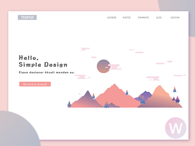 mountain landing page design graphic illustration ui web