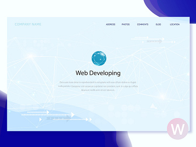 Blockchain landing page design graphic illustration infographic ui web