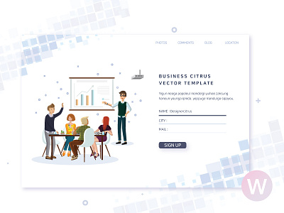 business landing page design flat graphic illustration infographic mobile responsive ui web