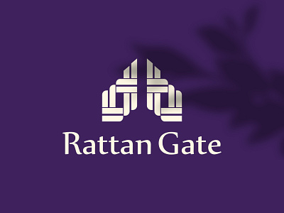 Rattan Gate brand brandidentity branding clean logo design fresh gate icon identity illustration logo luxury modern logo purple rattan rattan logo retro ui vintage wheat