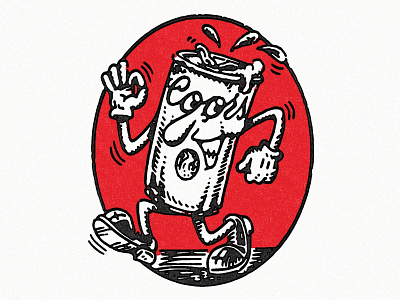 Coors Man 70s beer branding cartoon coors craft beer crumb design illustration r crumb retro stoner surf vintage