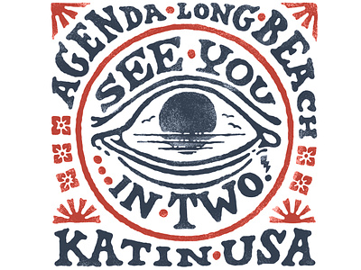 Katin x Agenda Flyer 70s branding design illustration retro stoner type typography vintage