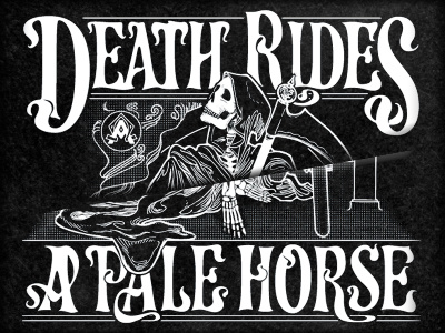 Death Rides bicycle bike fixed gear gothic hand lettering ink lettering punk real screen print shirt skeleton skull stoner t shirt type typography victorian