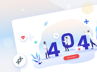 Jio Health - 404 screen design flat illustration ui ux vector