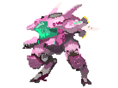 D. Va design dva game art illustration illustrator overwatch pixel pixel art