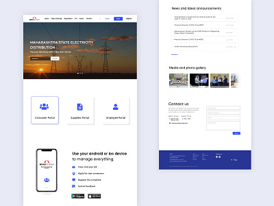 Mahavitran landing page design electricity india inspiration landing page landingpage maharashtra trend2020 uiux webdesign webgradient webui