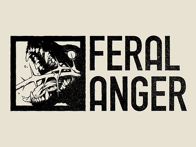 Feral anger art illustration sticker design