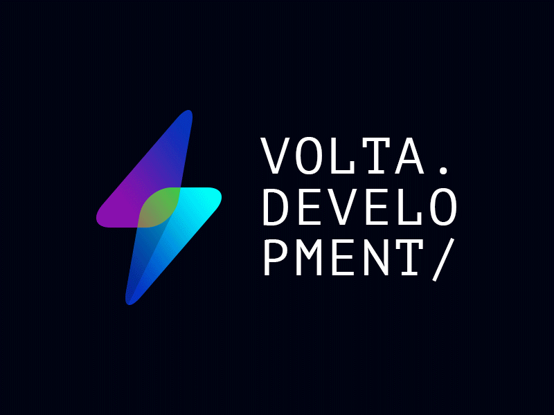 Logo Volta Development bolt logo logo animation logodesign