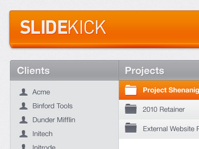 Slidekick din file browser header helvetica orange slidekick