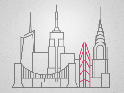 New York chrysler buildling cityscape empire state flatiron building illustration new york skyline