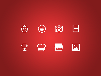 Icons for social network app app food icon ux ui ios