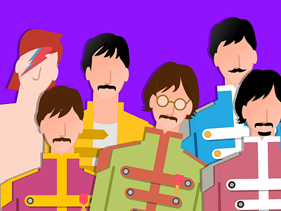 A gallery of celebrities ... well, a small part of it art beatles david bowie icon minimalist music pop art queen rock rock and roll