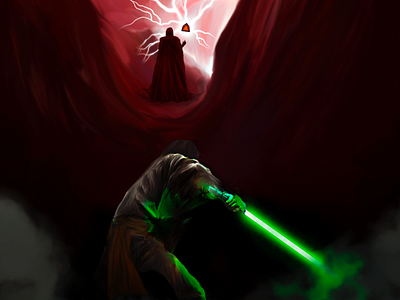 Jedi vs Sith digital painting illustration jedi sith star wars