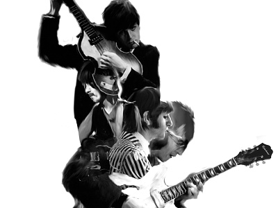 The Beatles beatles illustration music noir photoshop rock