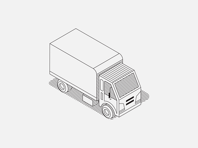 Truck Illustration illustration isometric line drawing sketch truck vehicle