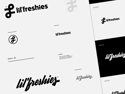 Lil' Freshies Concepts branding flash freshies logo proof script