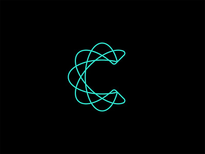 C Orbit atom galaxy isatope letter c logo monogram orbit spirograph