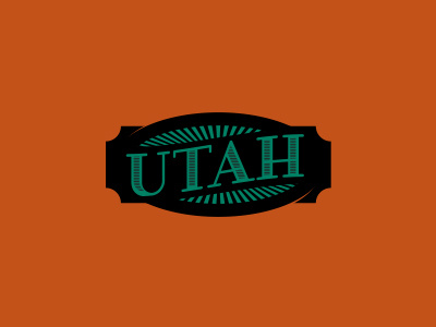 Dead Utah badge teal orange utah utah crest vintage