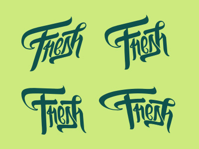 Freshdribble fresh fresh script green fresh logo script swash