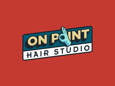 On Point Hair Studio V2 3d block letters classic hand okay hand. on point traditional