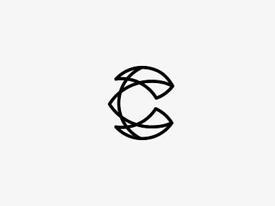 Letter C globe letter c logo monogram sleek spirograph