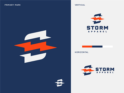 Storm Apparel Final apparel branding electricity lightning logo logo system s sports