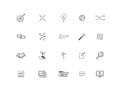 Pinkston Icon Set arts business creative icons network video