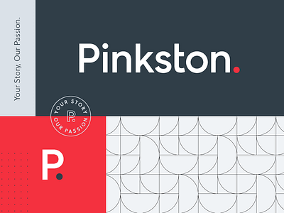 The new Pinkston. brand system branding logo pattern period pinkston seal speciman system